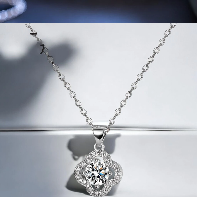 Necklace 1.0CT 925 Silver Necklace 18K Gold Plated - Moissanite - BOXALOTA