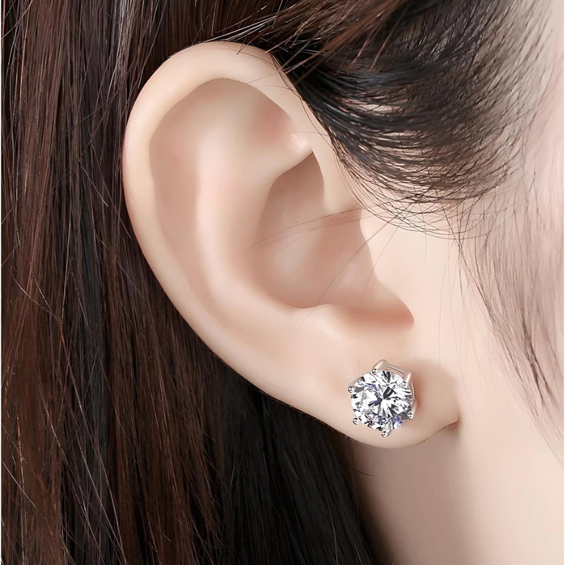 Earrings Moissanite 0.5CT Anting Silver 925-18K - BOXALOTA