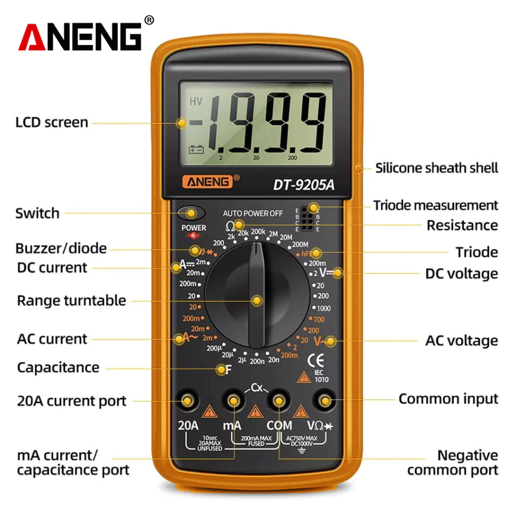 Aneng DT9205A Digital Multimeter - BOXALOTA