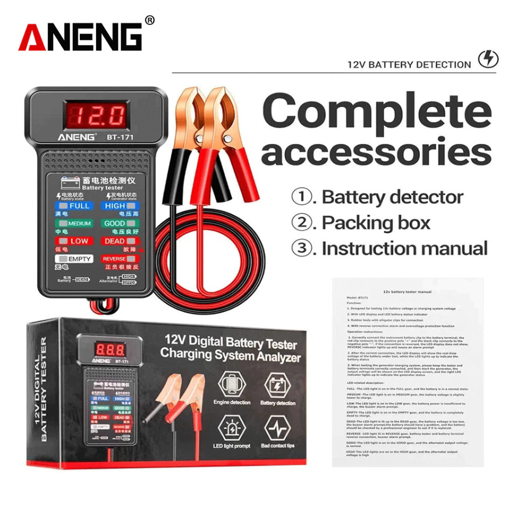 Aneng BT171 Panel Indicator Battery Tester - BOXALOTA