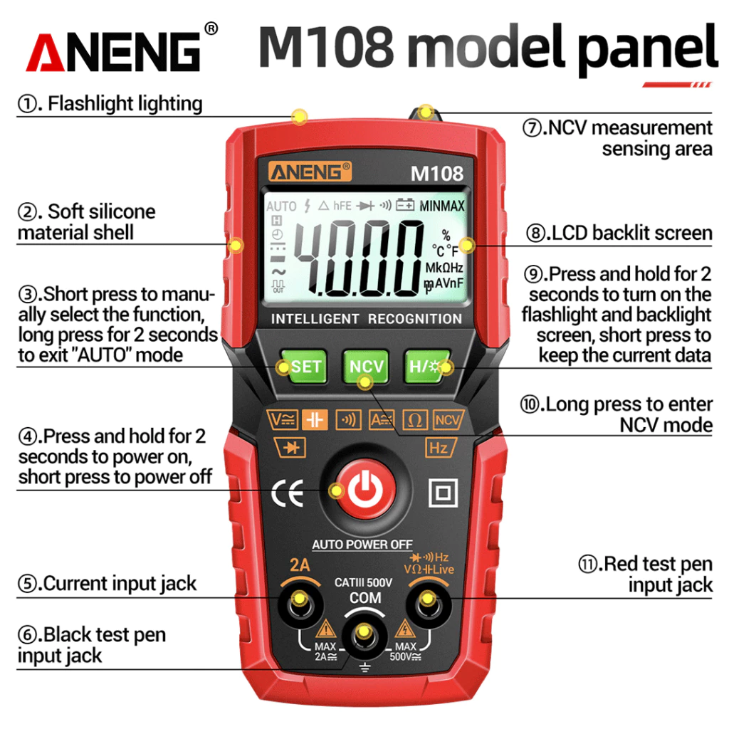 Aneng M108 Mini Digital - BOXALOTA