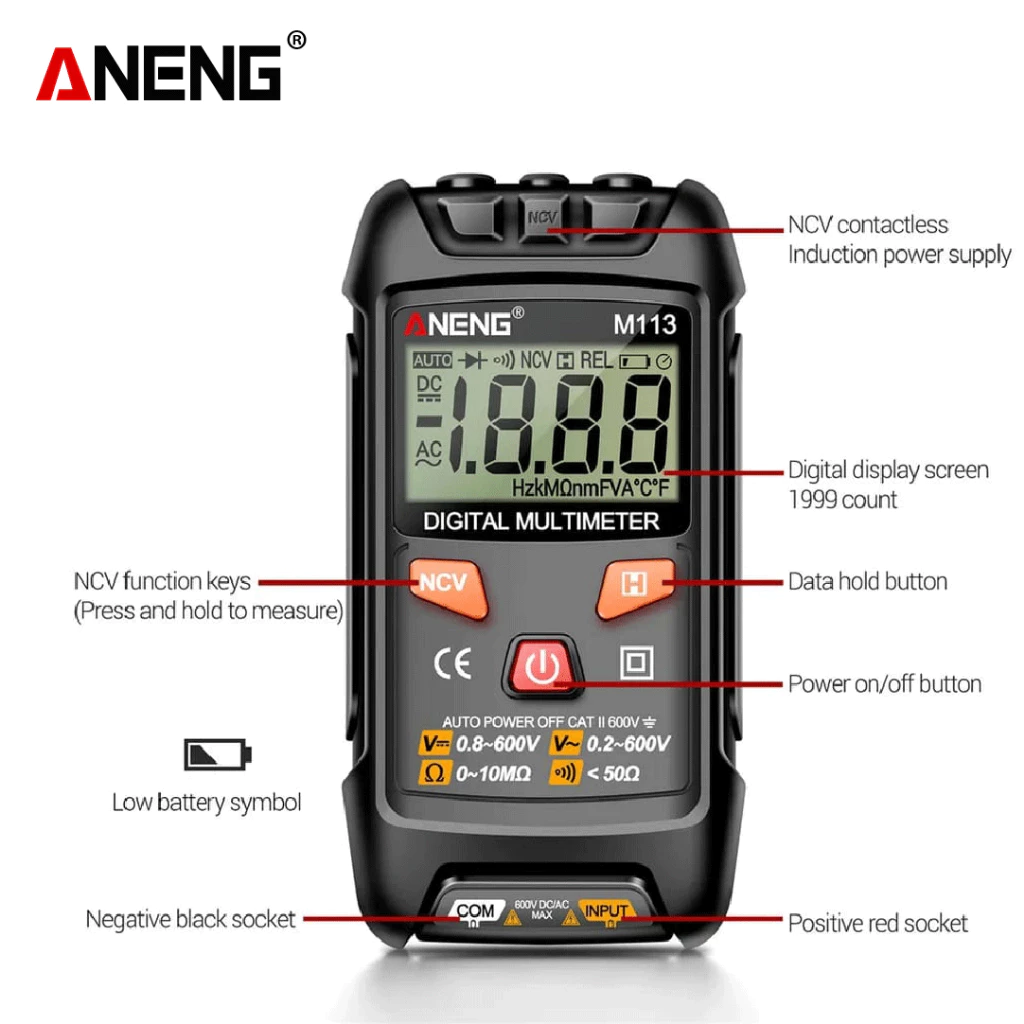 Aneng M113 Mini Digital Multimeter - BOXALOTA