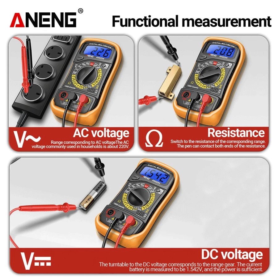 Aneng AN8204 is a high-precision digital multimeter - BOXALOTA