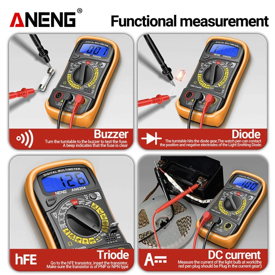 Aneng AN8204 is a high-precision digital multimeter - BOXALOTA