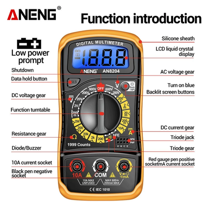 Aneng AN8204 is a high-precision digital multimeter - BOXALOTA