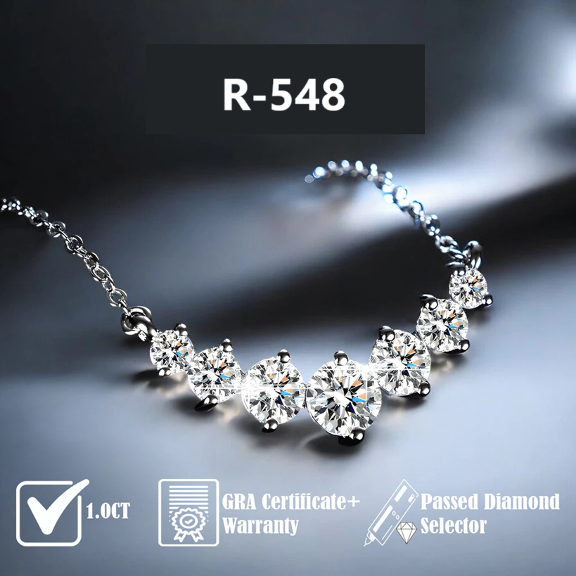 1.0CT 925 Silver Necklace 18K Gold Plated - Necklace Moissanite - BOXALOTA