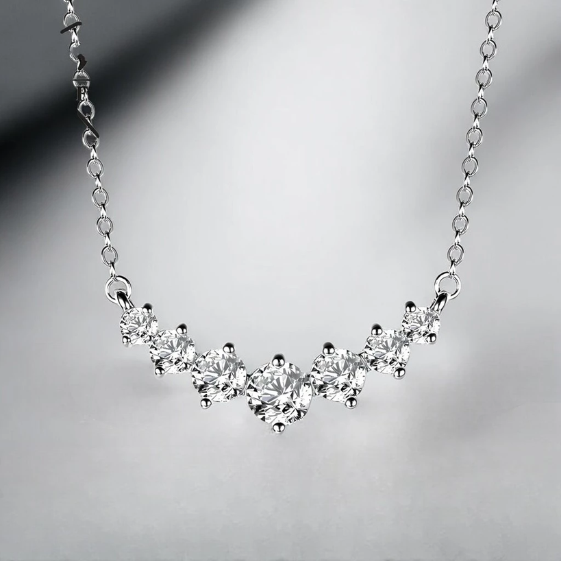 1.0CT 925 Silver Necklace 18K Gold Plated - Necklace Moissanite - BOXALOTA