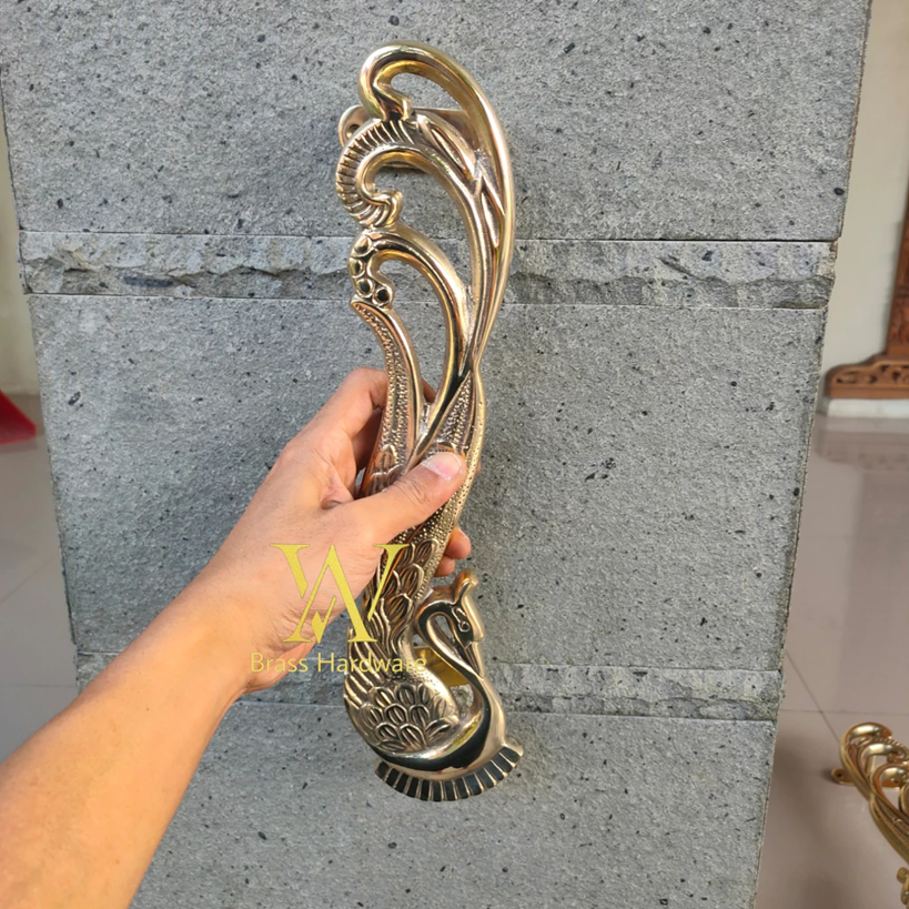 Antique Brass Home Door Handle Peacock - BOXALOTA